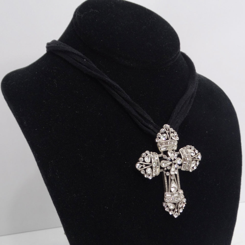 1990s Cross Pendent Adjustable Chord Necklace