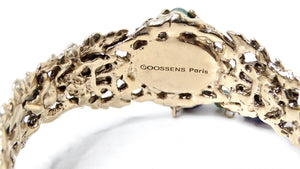 Goosens Paris Ornate Gemstone Hand Chain Cuff Bracelet With Ring