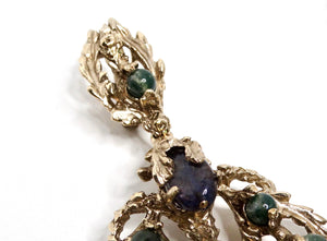 Goosens Paris Ornate Multicolor Gemstone Dangle Earrings