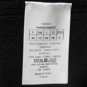 Christian Dior Black Cashmere Knit Logo Cardigan