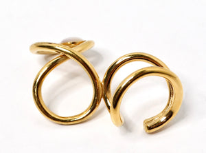 Destree 18k Gold-Plated Costume Gemstone Double Wrap Ring