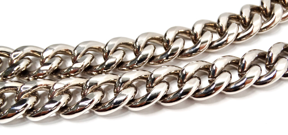 Chanel Resin Interlocking CC Padlock Silver-Tone Chainlink Necklace 2014