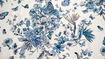 Christian Dior Blue & White Butterfly Garden Print Silk Scarf