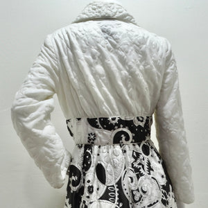 1960s Quilted Black & White Robe