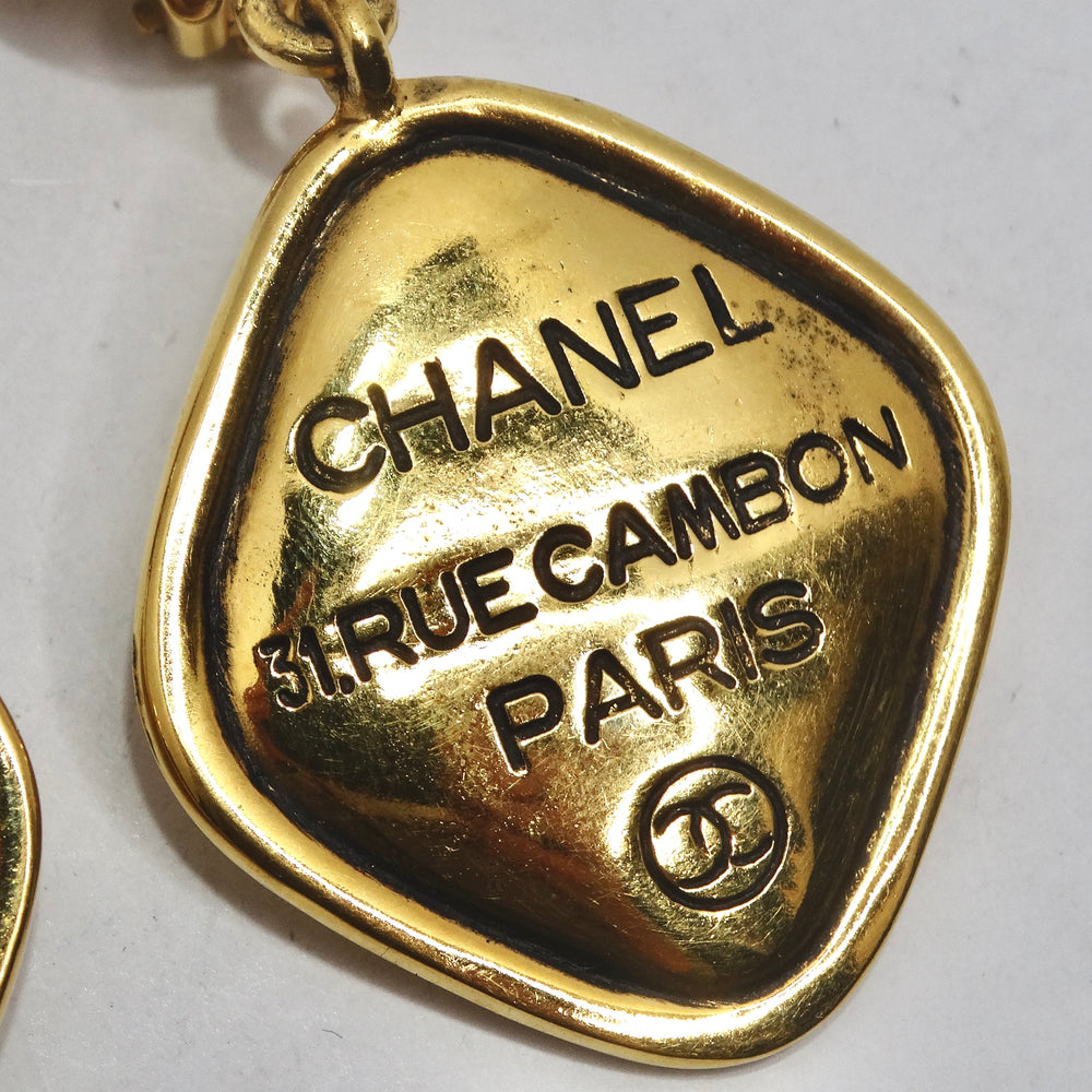 Chanel 31 Rue Cambon CC Gold Tone Clip On Drop Earrings – Vintage by Misty