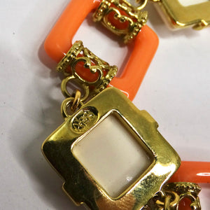 Joan Rivers Gold Tone Orange Geometric Bracelet