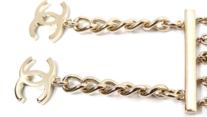 Chanel Interlocking CC Charm Gold-Tone Multi-Strand Beaded Bracelet