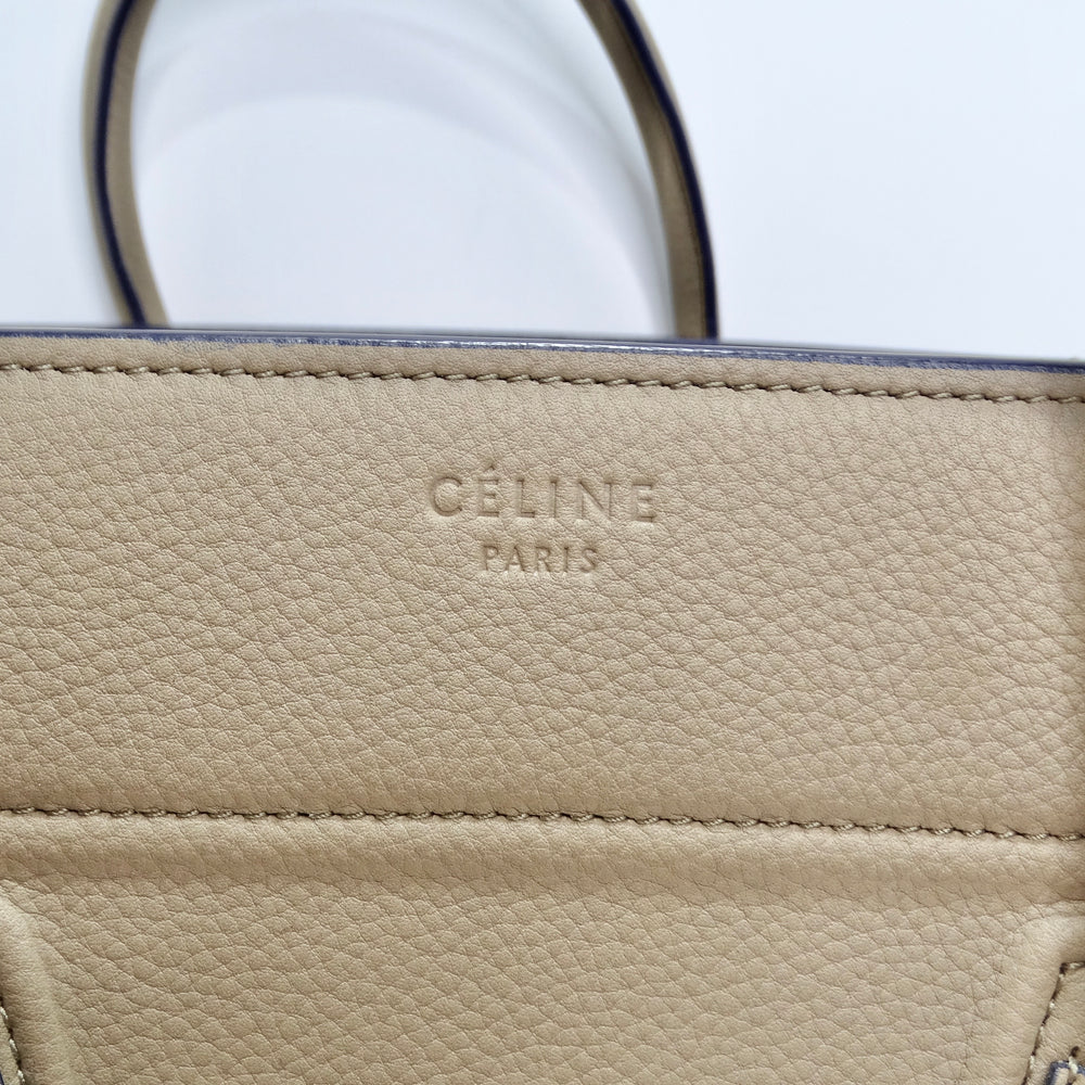 Celine Beige Calfskin Leather Medium Phantom Luggage Tote Bag