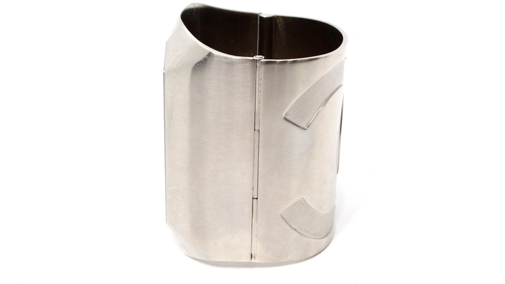 Chanel Interlocking CC Silver-Tone Cuff Bracelet With Mirror 2016