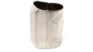 Chanel Interlocking CC Silver-Tone Cuff Bracelet With Mirror 2016