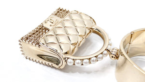 Chanel Gold-Tone Purse Charm Cuff Bracelet 2021