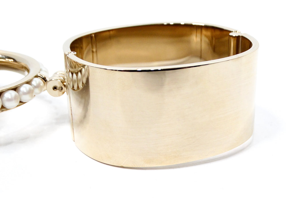 Chanel Gold-Tone Purse Charm Cuff Bracelet 2021