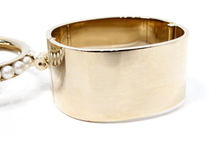 Chanel Gold-Tone Purse Charm Cuff Bracelet 2021