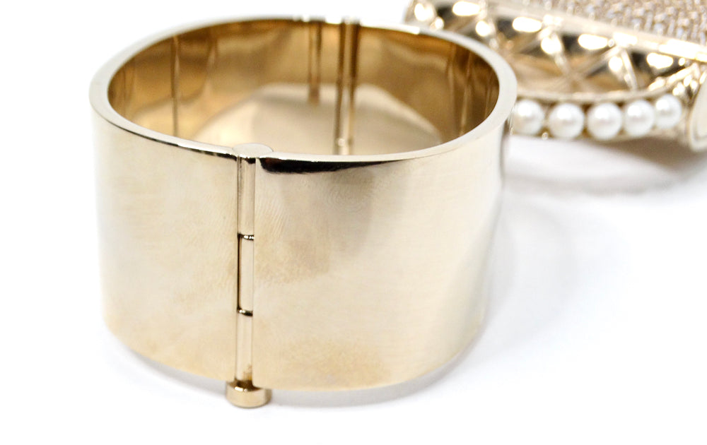 Chanel Gold-Tone Purse Charm Cuff Bracelet 2021