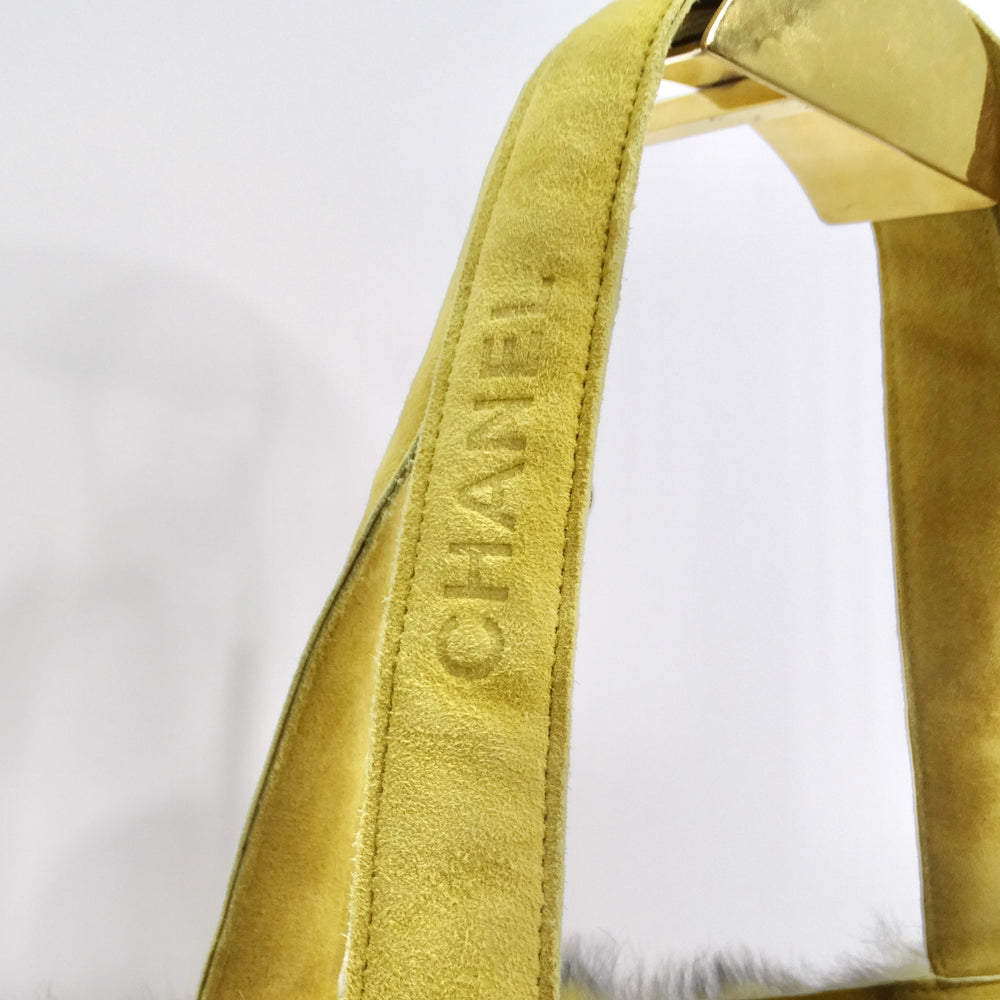 Chanel Yellow Orylag Fur Shoulder Bag