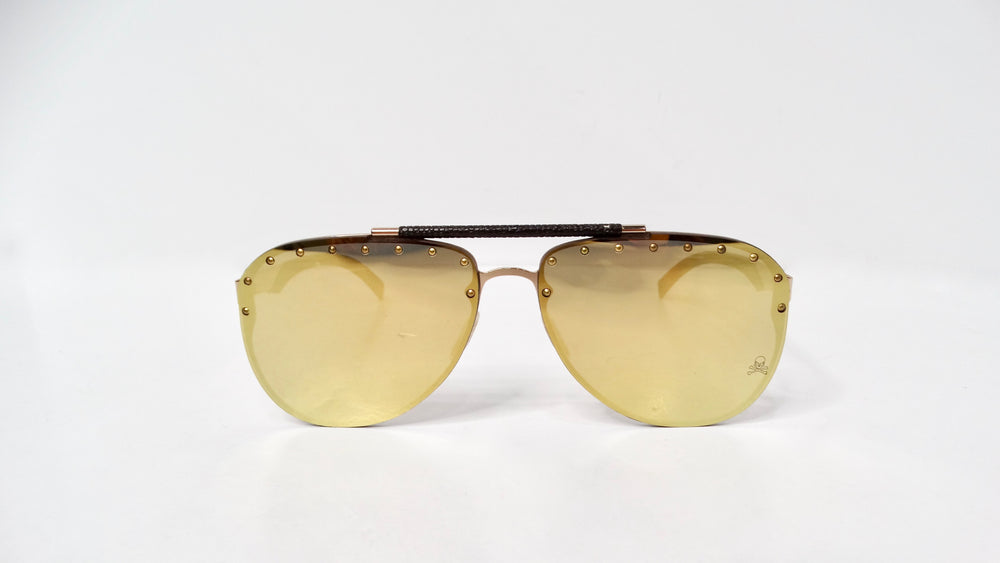 Philipp Plein Calypso Studded Mirrored Aviator Sunglasses