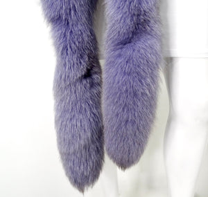 Douglas Hannant Purple Fox Fur & Silk Scarf circa 1990s
