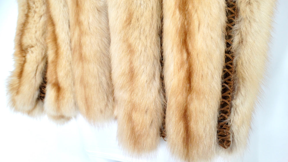 J Mendel Light Brown Mink Fur Stole circa 1990s