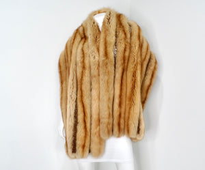 J Mendel Light Brown Mink Fur Stole circa 1990s