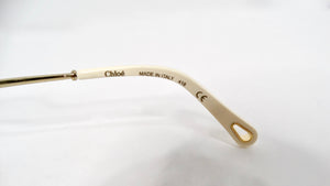 Chloe Round Oversized Green Gradient Gold-Tone Metal Frame Sunglasses