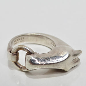 Hermes 1990s Silver Gallop Ring
