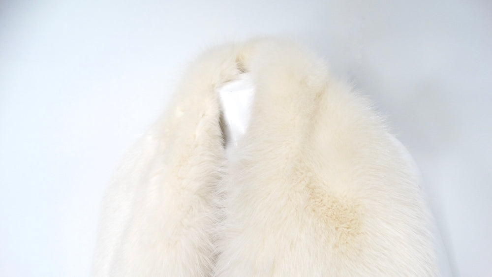 Cream Fox Fur Stole Scarf circa 1980s