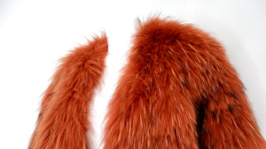 Burnt Orange Fox Fur Stole Shawl circa 1980s