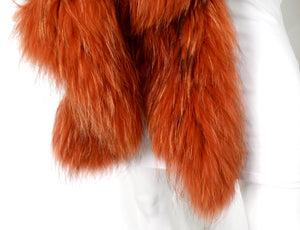 Burnt Orange Fox Fur Stole Shawl circa 1980s