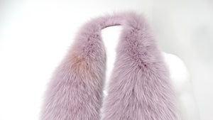 Light Purple Fox Fur Fringe Stole Scarf circa 1990s
