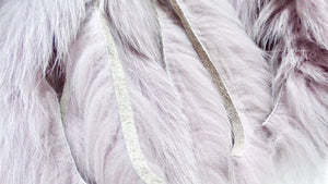 Light Purple Fox Fur Fringe Stole Scarf circa 1990s
