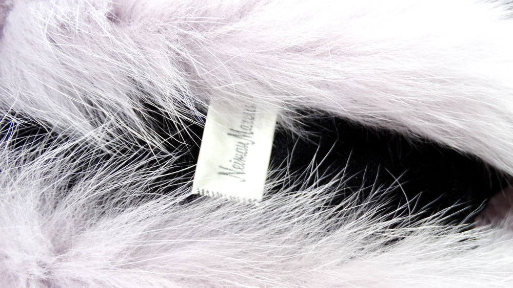 Light Purple Fox Fur Fringe Stole Scarf circa 1990s