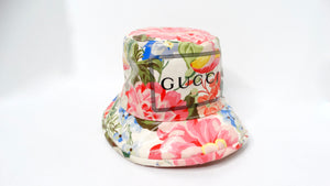 Gucci Floral Print Shiny Coated Cotton Bucket Hat