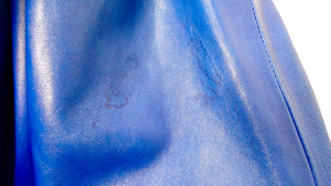 Jean Claude Jitoris Custom Made Cobalt Blue Fox Fur & Leather Coat circa 1990s