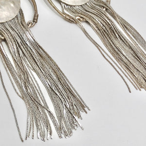 Jean Paul Gaultier 1990s Silver Fringe Hoop Dangle Earrings