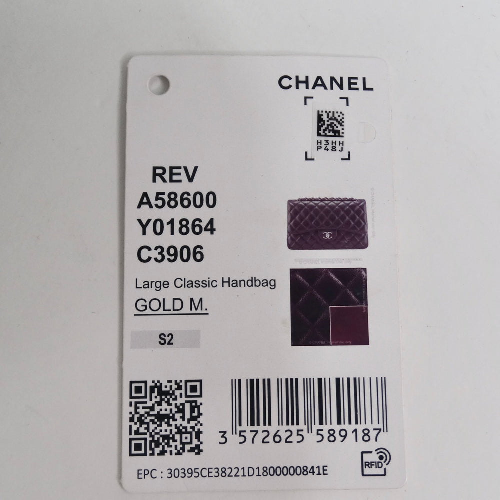 Chanel 24835969 Black Caviar Leather A58600 Classic Jumbo Double Flap 30cm  Silver Hardware Bag