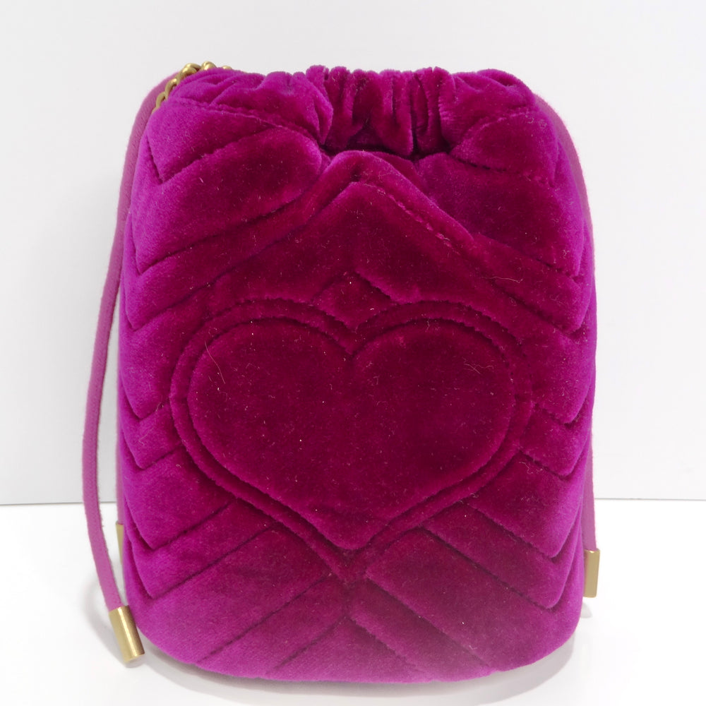 Gucci GG Marmont Mini Velvet Bucket Bag