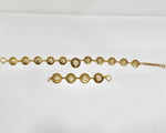 Chanel 1980s Logo Medallion Charm Necklace and Bracelet Set