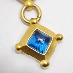 Karl Lagerfeld 1980s Gold Tone Multicolor Gemstone Bracelet