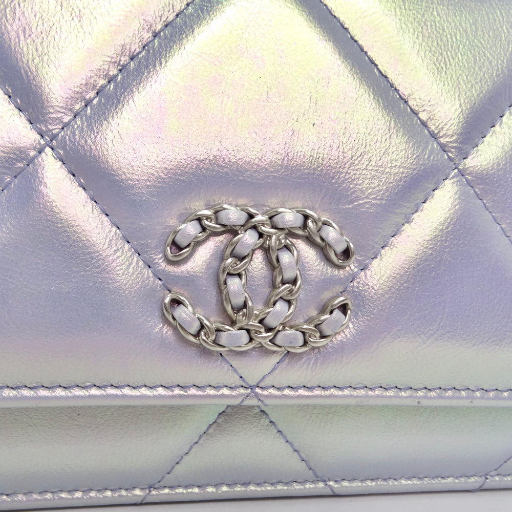 Iridescent Calfskin Quilted Medium Chanel 19 Flap Bag