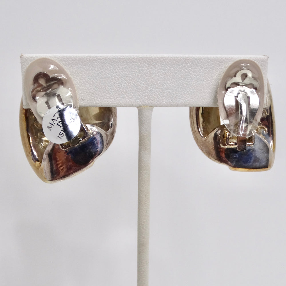 Simon Sebbag 1980s Sterling Silver Knot Clip On Earrings