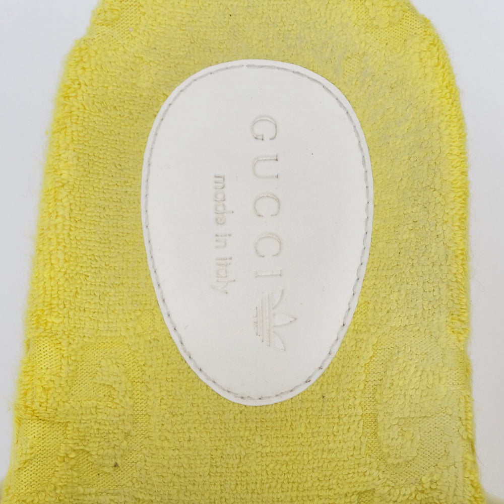 Gucci X Adidas Yellow Terry Cloth GG Monogram Platform Sandals