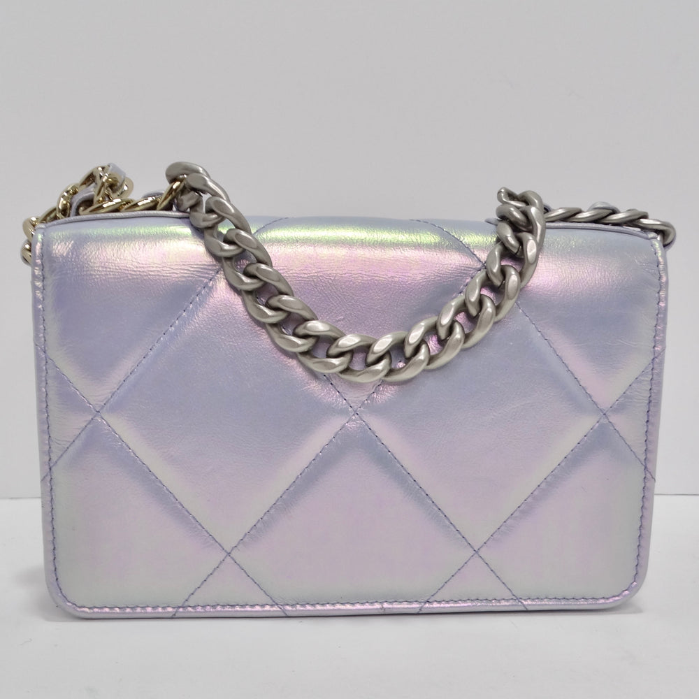 CHANEL Goatskin Quilted Medium Chanel 19 Flap Violet Purple 558654