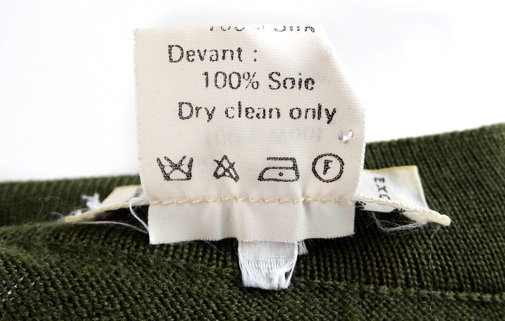 Hermes Green Mushroom Print Silk & Wool Cardigan circa 1980s