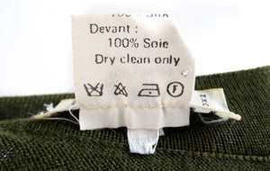 Hermes Green Mushroom Print Silk & Wool Cardigan circa 1980s