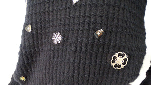Chanel Black Coco Neige Lucky Charms Cashmere & Wool Blend Sweater 2018