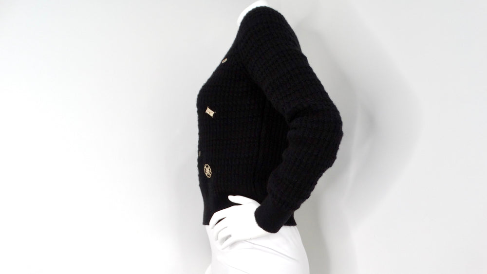 Chanel Black Coco Neige Lucky Charms Cashmere & Wool Blend Sweater 2018