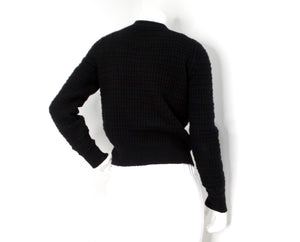 Chanel Black Coco Neige Lucky Charms Cashmere & Wool Blend Sweater 2018