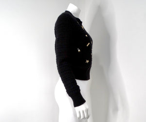 Chanel Black Coco Neige Lucky Charms Cashmere & Wool Blend Sweater 2018