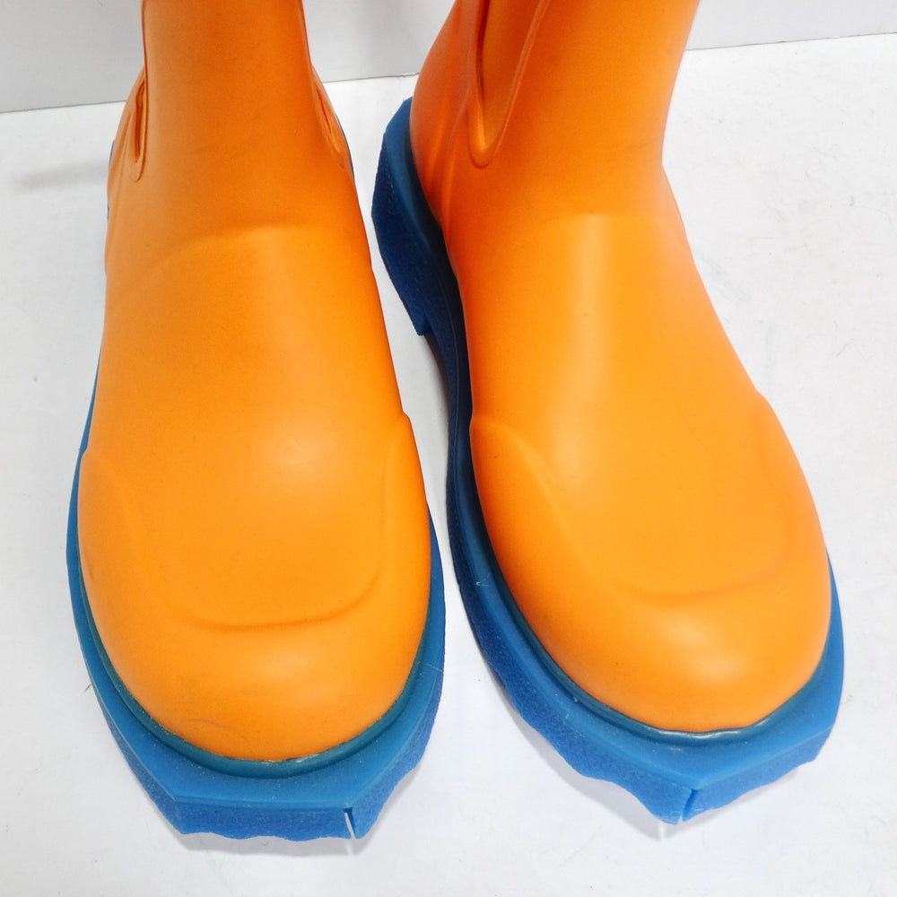 Off White Orange & Blue Rubber Boots