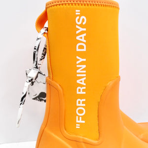 Off White Orange & Blue Rubber Boots